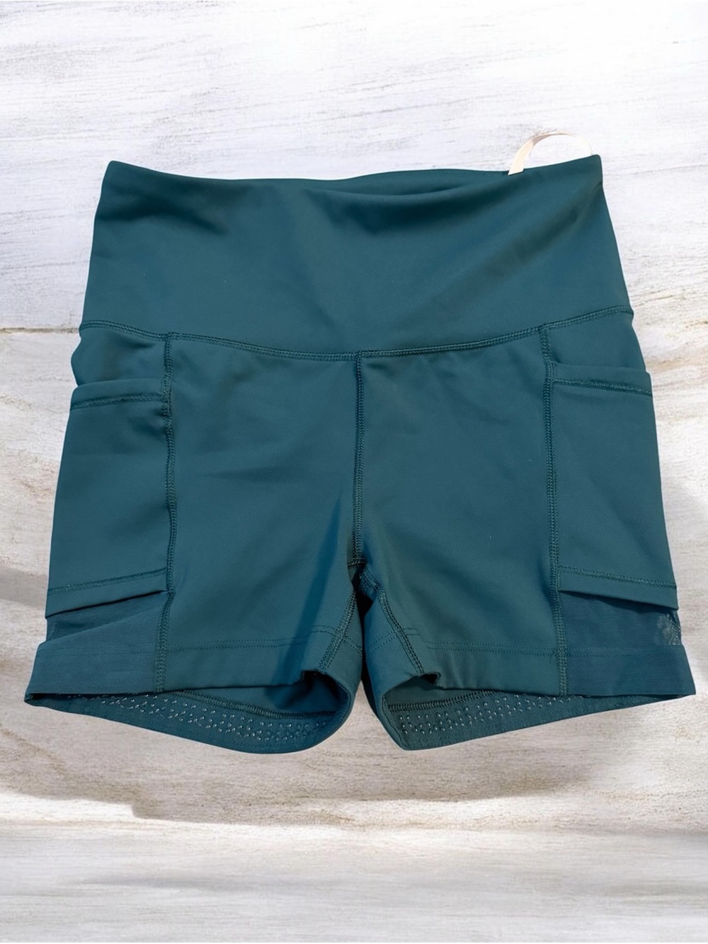 CALIA by Carrie Underwood Teal High-Rise Athletic Shorts with Side Pockets